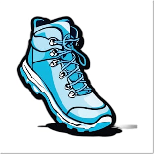 Blue Hiking Boot Illustration No. 824 Posters and Art